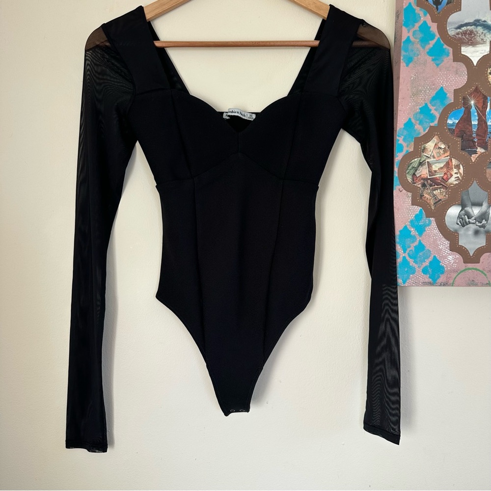 Abercrombie bodysuit, mesh sleeves